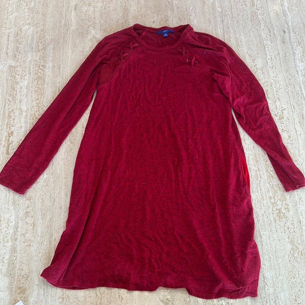 Apt 9 Red/Black soft long sleeve Sweater dress (MEDIuM)👗